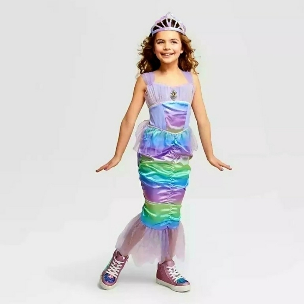 NWT Hyde & Eek Boutique Irredescent Mermaid Halloween Costume Dress Girl's Large